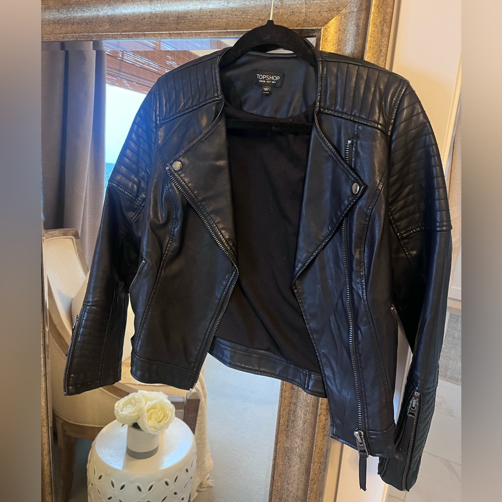 Topshop faux leather jacket
